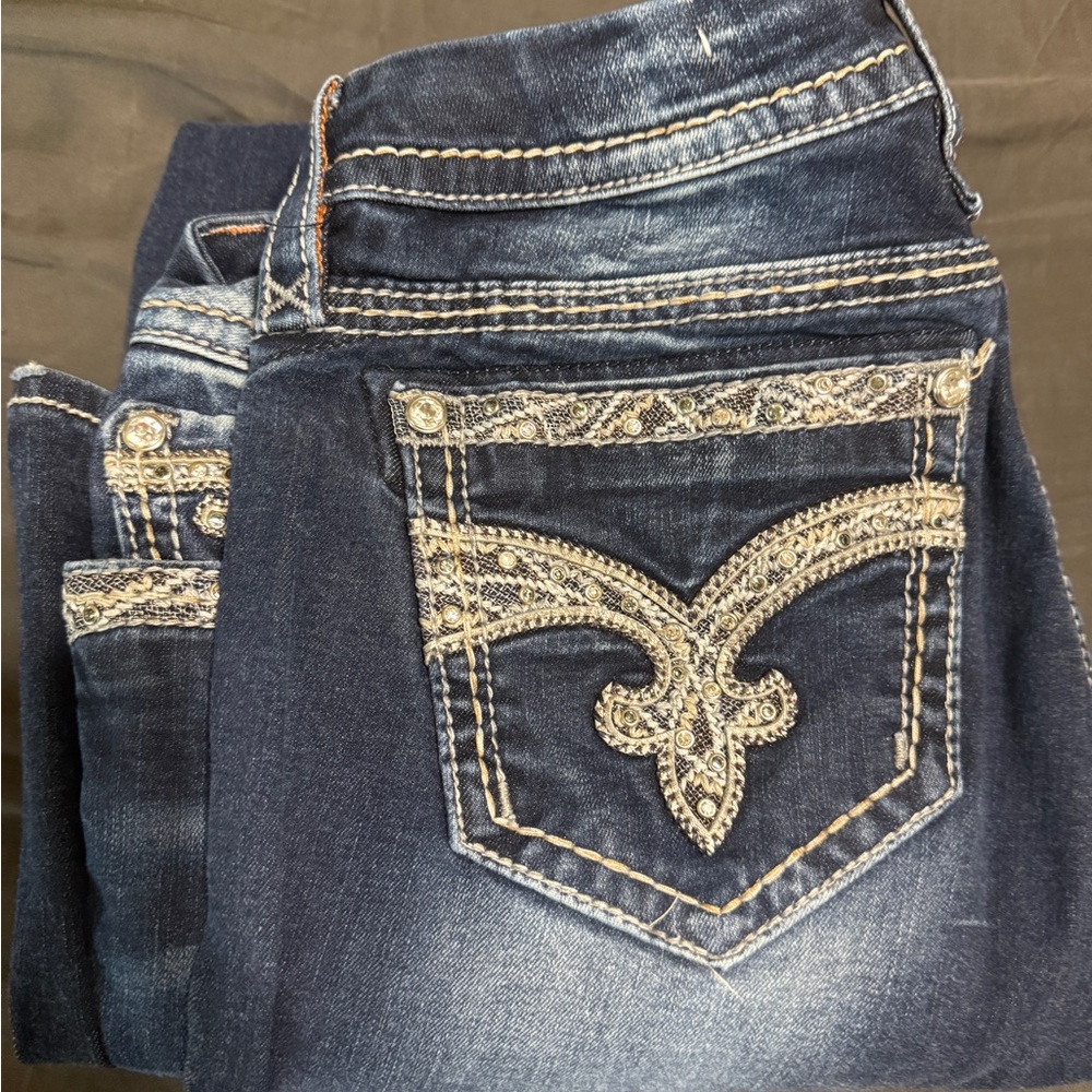 Rock Revival Tansy Dark Blue Mid-Rise Jeans